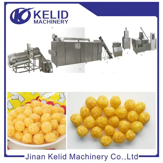 Puff Rice Puffed Corn Chips Curls Stick Fried Bar Snack Coco Pop Cereal Rings Cheese Ball Core Filling Food Twin Screw Extruder Processing Making Machine 