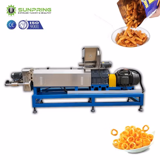 Twin Screw Cereal Rice Expanding Puffing Puffed Puff Corn Food Snack Making Processing Flavoring Machine Extruder Extrusion Equipment Machinery Production Line